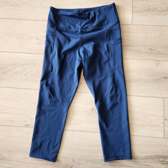 Zyia Active Legging Lot 2 Pair Womens Size 8-10 Blue Tan Tie Dye - Picture 5 of 8